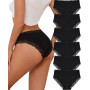ALL OF SHE Lot de 6 sous-vêtements en Coton Caleçons Femmes Slip Dentelle Culotte Soft Hipster Sexy Panties Underwear Women Mult