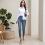 MUNSKT Chemise Blanche Femme,Bouton Chemise Manche Casual Longue,Style de Base Suitable for Office Business