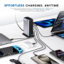 Station de Recharge Rapide GaN 520 W avec 8 Ports pour chargeurs USB-C, Alimentation PD 100 W pour MacBook Pro/Air, iPad, iPhone