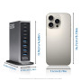 Station de Recharge Rapide GaN 520 W avec 8 Ports pour chargeurs USB-C, Alimentation PD 100 W pour MacBook Pro/Air, iPad, iPhone