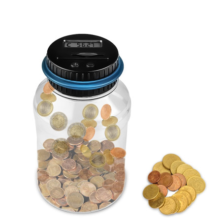 Newaner Tirelire Electronique Euros 1.8L Grande Capacité, Tirelire Électronique Numérique avec Écran LCD, Creative Transparent A