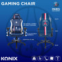 Konix PSG Chaise de Bureau Gaming Premium - Inclinaison siège 150° - Cuir polyuréthane - Coussin lombaires et cervicaux réglable