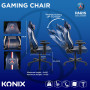 Konix PSG Chaise de Bureau Gaming Premium - Inclinaison siège 150° - Cuir polyuréthane - Coussin lombaires et cervicaux réglable