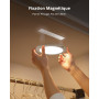Combuh Plafonnier Led Salle de Bain Detecteur de Mouvement, Lampe Plafond Garage Rechargeable Sans Fil a Pile, Luminaire Eclaira
