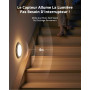 Combuh Plafonnier Led Salle de Bain Detecteur de Mouvement, Lampe Plafond Garage Rechargeable Sans Fil a Pile, Luminaire Eclaira