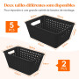 Lifewit Lot de 7 paniers de rangement en plastique, bacs de rangement empilables pour organiser, bacs ouverts multi-tailles pour