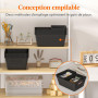 Lifewit Lot de 7 paniers de rangement en plastique, bacs de rangement empilables pour organiser, bacs ouverts multi-tailles pour