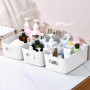 SHEPIN Lot de 10 grandes boîtes de rangement en plastique - Blanc - 30 x 20 x 12 cm - Avec poignée - Pour salle de bain et cuisi