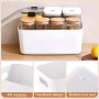 SHEPIN Lot de 10 grandes boîtes de rangement en plastique - Blanc - 30 x 20 x 12 cm - Avec poignée - Pour salle de bain et cuisi