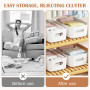 SHEPIN Lot de 10 grandes boîtes de rangement en plastique - Blanc - 30 x 20 x 12 cm - Avec poignée - Pour salle de bain et cuisi