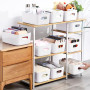 SHEPIN Lot de 10 grandes boîtes de rangement en plastique - Blanc - 30 x 20 x 12 cm - Avec poignée - Pour salle de bain et cuisi