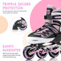 2PM SPORTS Cytia Taille réglable en Ligne de Patins en Ligne à Pleine lumière LED Roues, Rollers en Ligne pour pour Enfants, Fem