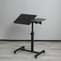 LANTUS Bureau Debout Mobile avec 4 roulettes, sur Roues, réglable en Hauteur, Table de lit pour Salon, Chambre à Coucher 60 * 34