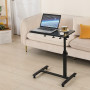 LANTUS Bureau Debout Mobile avec 4 roulettes, sur Roues, réglable en Hauteur, Table de lit pour Salon, Chambre à Coucher 60 * 34