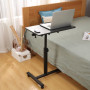 LANTUS Bureau Debout Mobile avec 4 roulettes, sur Roues, réglable en Hauteur, Table de lit pour Salon, Chambre à Coucher 60 * 34