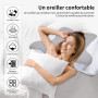 NVKHG Oreiller Ergonomique Mousse à Mémoire de Forme, Oreiller Ergonomique Cervical pour Les Dormeurs sur Le Côté, Le Dos et Le 