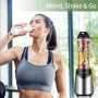 La Rêveuse Mixeur Blender avec 2 Bouteilles BPA-Free Portables de 550ml Mini Blender électrique Multifonctionnel pour Smoothie M