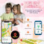Alutoria Montre Connectée Enfant 4G GPS avec Appel Vidéo, SOS Urgence, Mode Classe – Smartwatch Enfant pour Filles et Garçons,Li