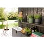 ELHO Lot de 2 pots de fleur rond Greenville - Ø14xH13,4 cm et Ø16xH15,3 cm - 7 L - Noir