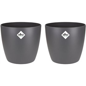ELHO Lot de 2 pots de fleur rond Brussels - 17 L - Ø 25