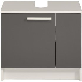 VERSA Meuble lavabo 2 portes - Gris ombre et blanc - - L 59 x P 38 x 55 cm
