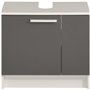 VERSA Meuble lavabo 2 portes - Gris ombre et blanc - - L 59 x P 38 x 55 cm