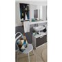 VERSA Meuble lavabo 2 portes - Gris ombre et blanc - - L 59 x P 38 x 55 cm