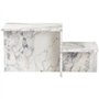 Table basse - HARMONY - Rectangulaire - Effet marbre Freesia - 80 x 40 x 40 cm