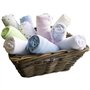 DOMIVA Lot 2 Draps housse Uni - Jersey - oeko-Tex - Blanc/Rose - 70 x 140 cm