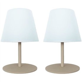 Set de 2 lampes de table sans fil - LUMISKY - TWINS - Cream - H16 cm - LED