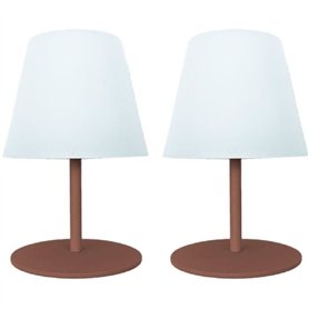Set de 2 lampes de table sans fil - LUMISKY - TWINS - Terracota - H16 cm - LED