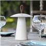 Lampe de table sans fil - LUMISKY - FUNGY - H29 cm - Aluminium - Anse en cuir - LED blanc chaud