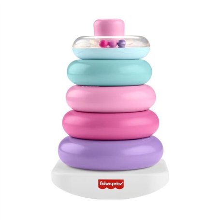 Fisher-Price - Pyramide Arc-en-ciel - Jouet d'éveil a empiler pour bébés - Fisher-Price - JGP94