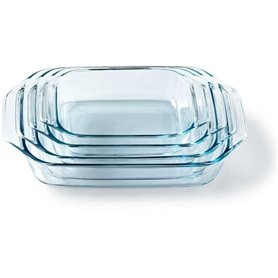Lot de 4 plats a four - PYREX - Verre - Rectangulaire - 27/31/35/39 cm