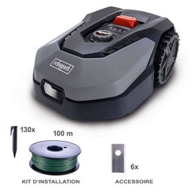 Robot tondeuse connecté 400m2 Scheppach RoboCut L500 avec station de recharge | Jusqu'a 400 m² | Capteur de pluie | WiFi & BT