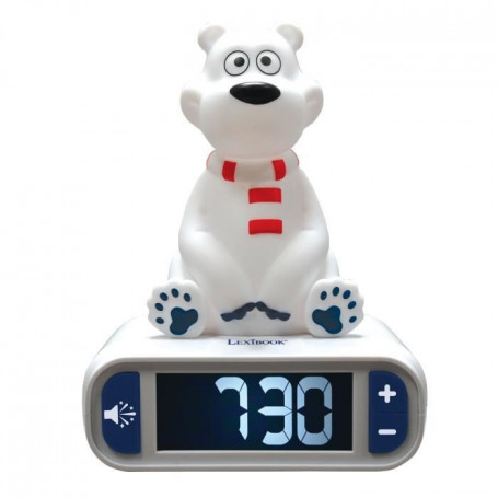 Réveil digital Ours Polaire avec veilleuse lumineuse en 3D et effets sonores - L 41,99 €