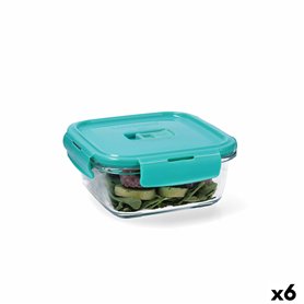 Boîte à lunch hermétique Luminarc Turquesa Turquoise verre 760 ml (6 Unités)