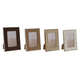 Cadre photo Home ESPRIT Marron Beige Velours Verre Moderne (4 Unités)