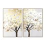 Cadre Home ESPRIT Marron Gris Doré Arbre Moderne (2 Unités)