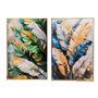Cadre Home ESPRIT Jaune Bleu Blanc Vert Doré Tropical 80 x 3