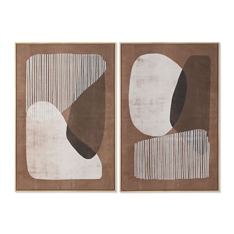 Cadre Home ESPRIT Blanc Beige Terre cuite Abstrait 82