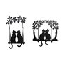 Figurine Décorative Home ESPRIT Noir Chats Shabby Chic 43 X 1 X 70 CM (2 Unités)