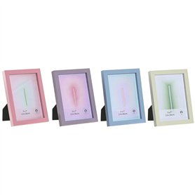 Cadre photo Home ESPRIT Bleu Vert Verre Bois MDF Urbaine (4 Unités)