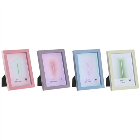 Cadre photo Home ESPRIT Bleu Vert Verre Bois MDF Urbaine (4 Unités)