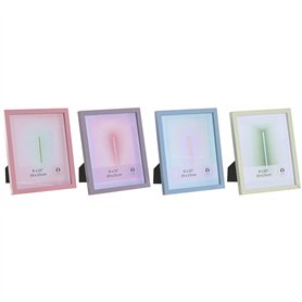 Cadre photo Home ESPRIT Bleu Vert Verre Bois MDF Urbaine (4 Unités)