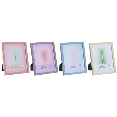 Cadre photo Home ESPRIT Bleu Vert Verre Bois MDF Urbaine (4 Unités)