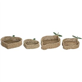 Centre de Table Home ESPRIT Vert Naturel Tropical 33 X 32 X 8 CM (2 Unités)