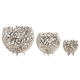 Bougeoir Home ESPRIT Argenté Aluminium 20 x 20 x 18 cm Bougeoir Home ESPRIT Argenté Aluminium 20 x 20 x 18 cm