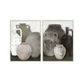 Cadre Home ESPRIT Noir Gris Oriental Vase 90 x 4 x 120 cm (2 Unités)
