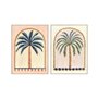 Cadre Home ESPRIT Vert Beige Palmiers Colonial 75 x 4 x 100 cm (2 Unités)